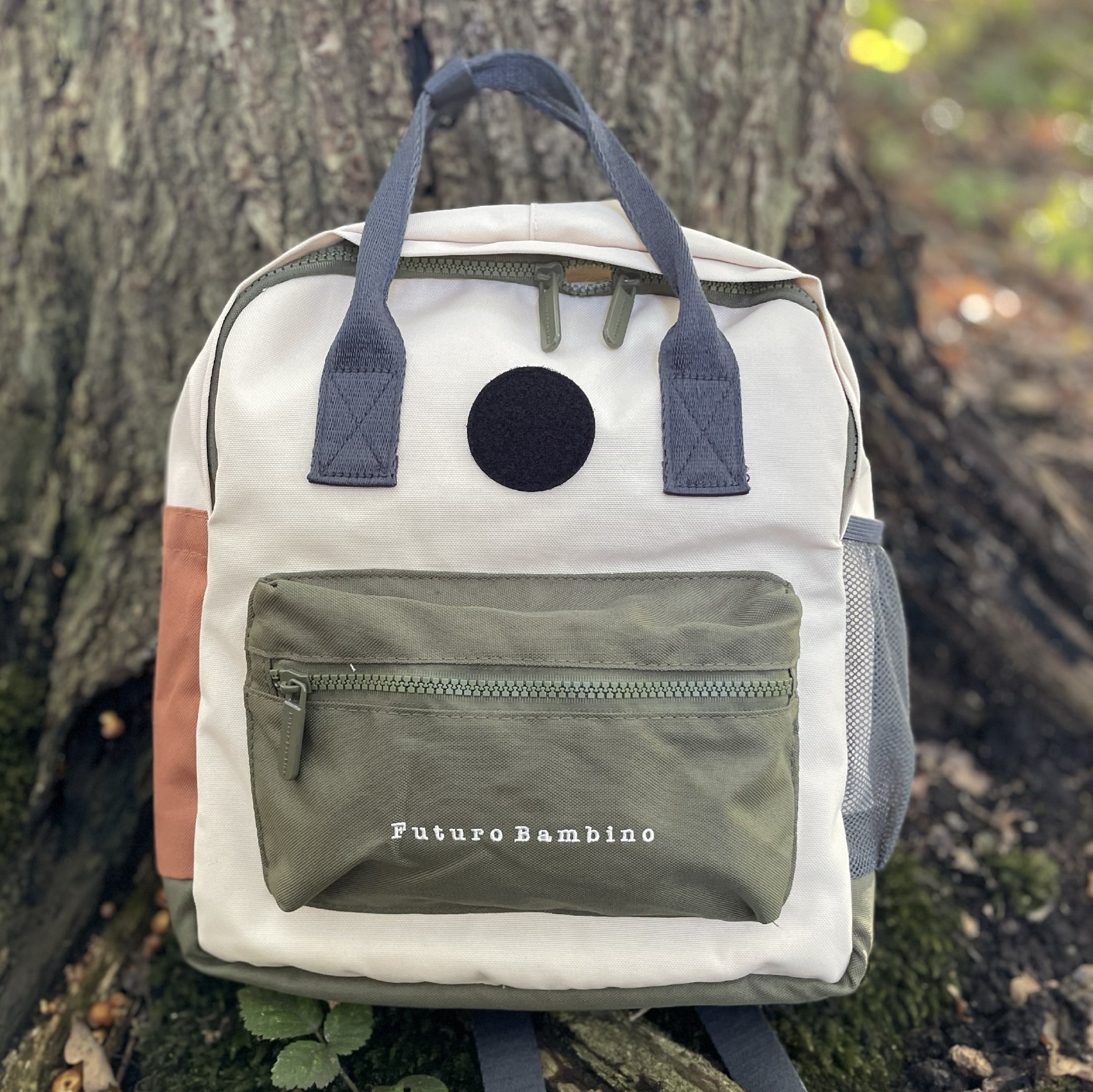 Kids Customisable Sustainable Backpack. Ecru