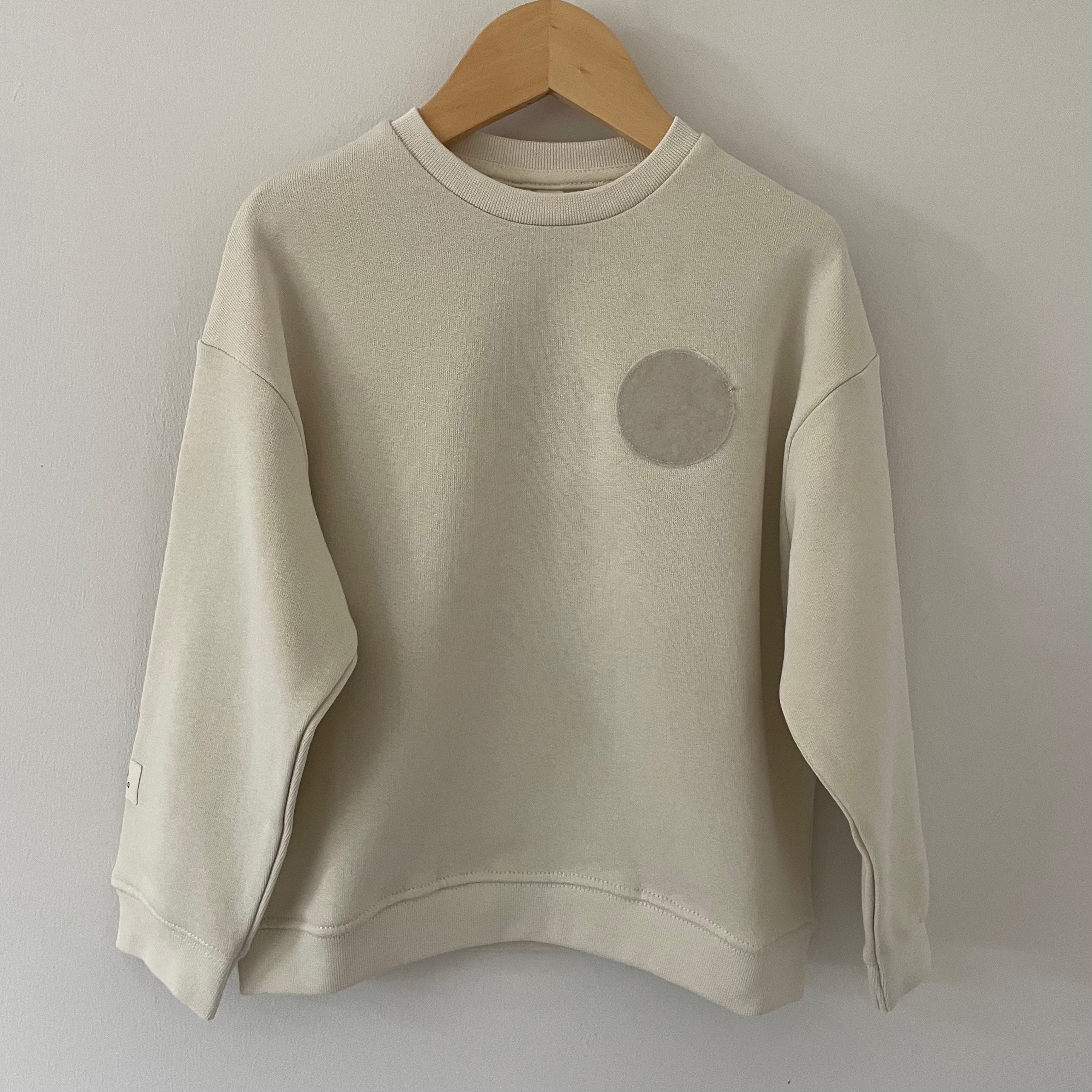 Organic Cotton Patch Sweater Ecru