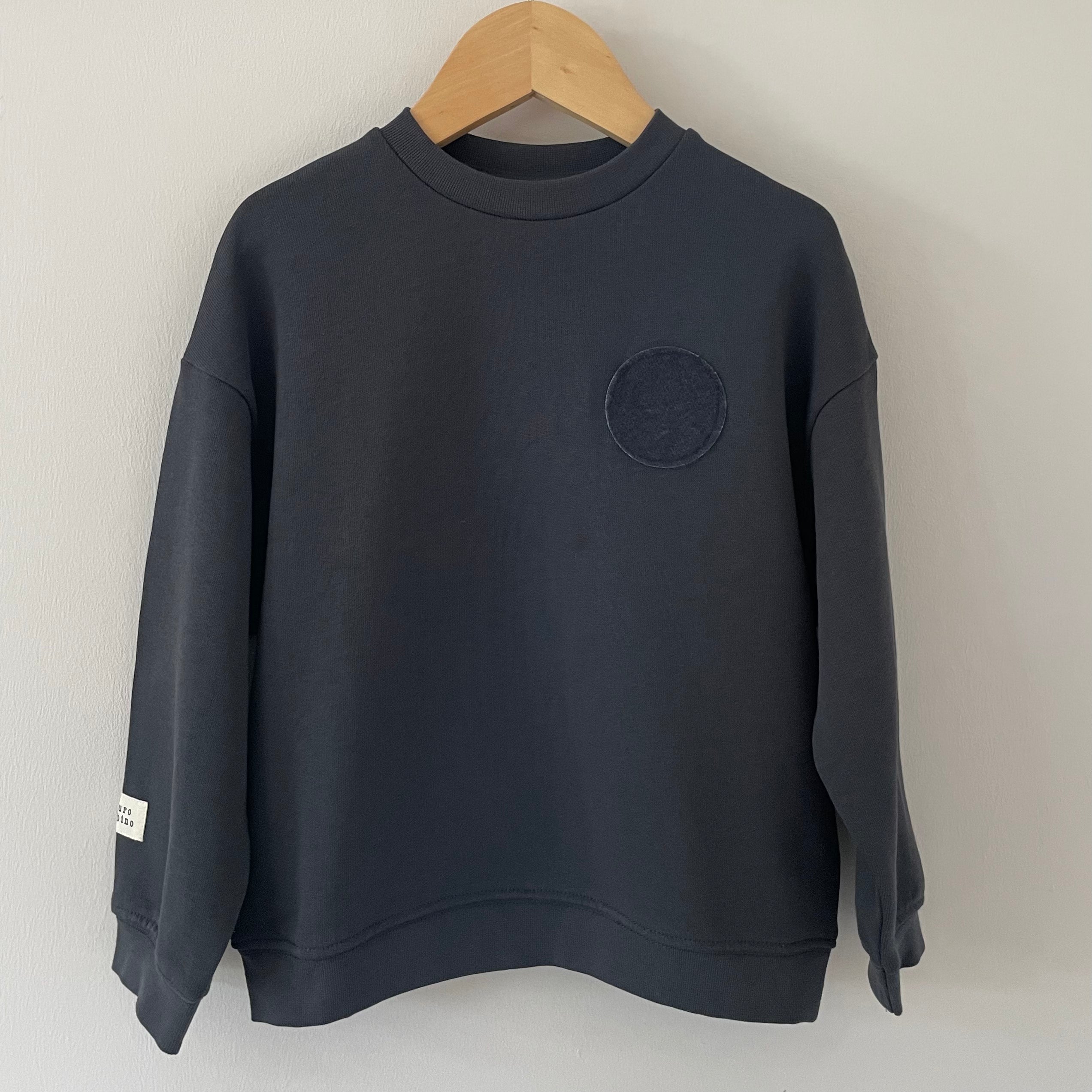 Organic Cotton Patch Sweater Charcoal