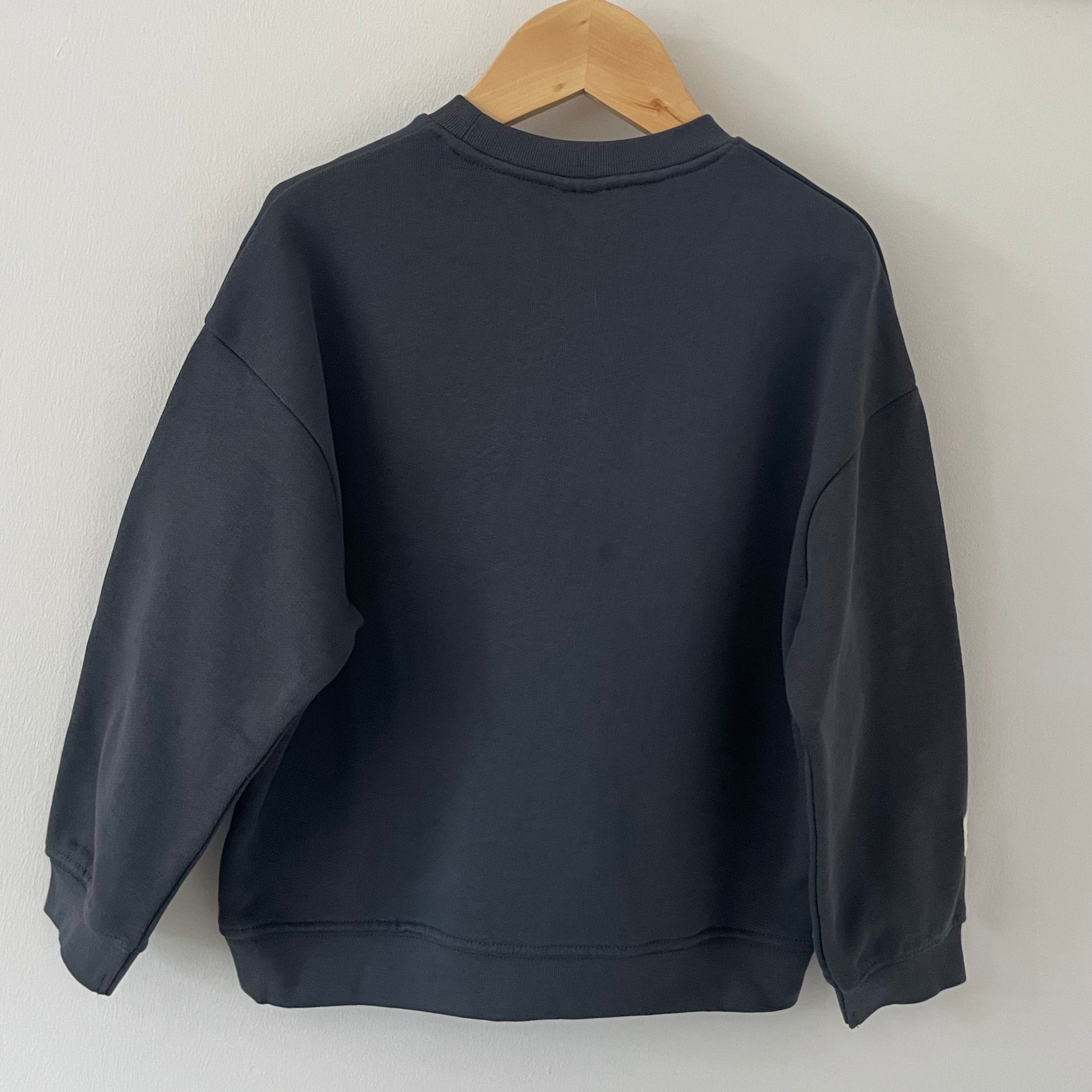 Organic Cotton Patch Sweater Charcoal