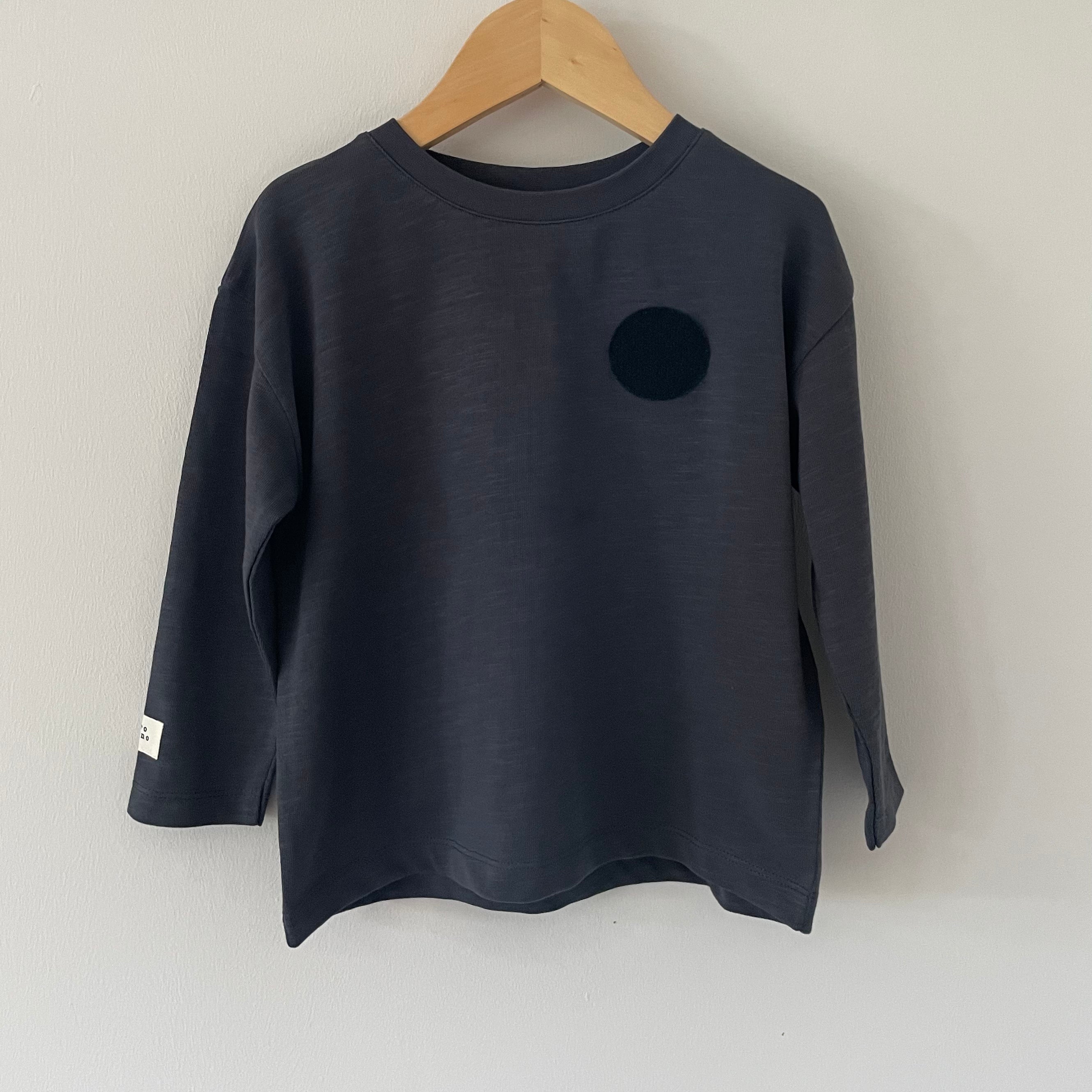 Long Sleeve Patch T Shirt Charcoal