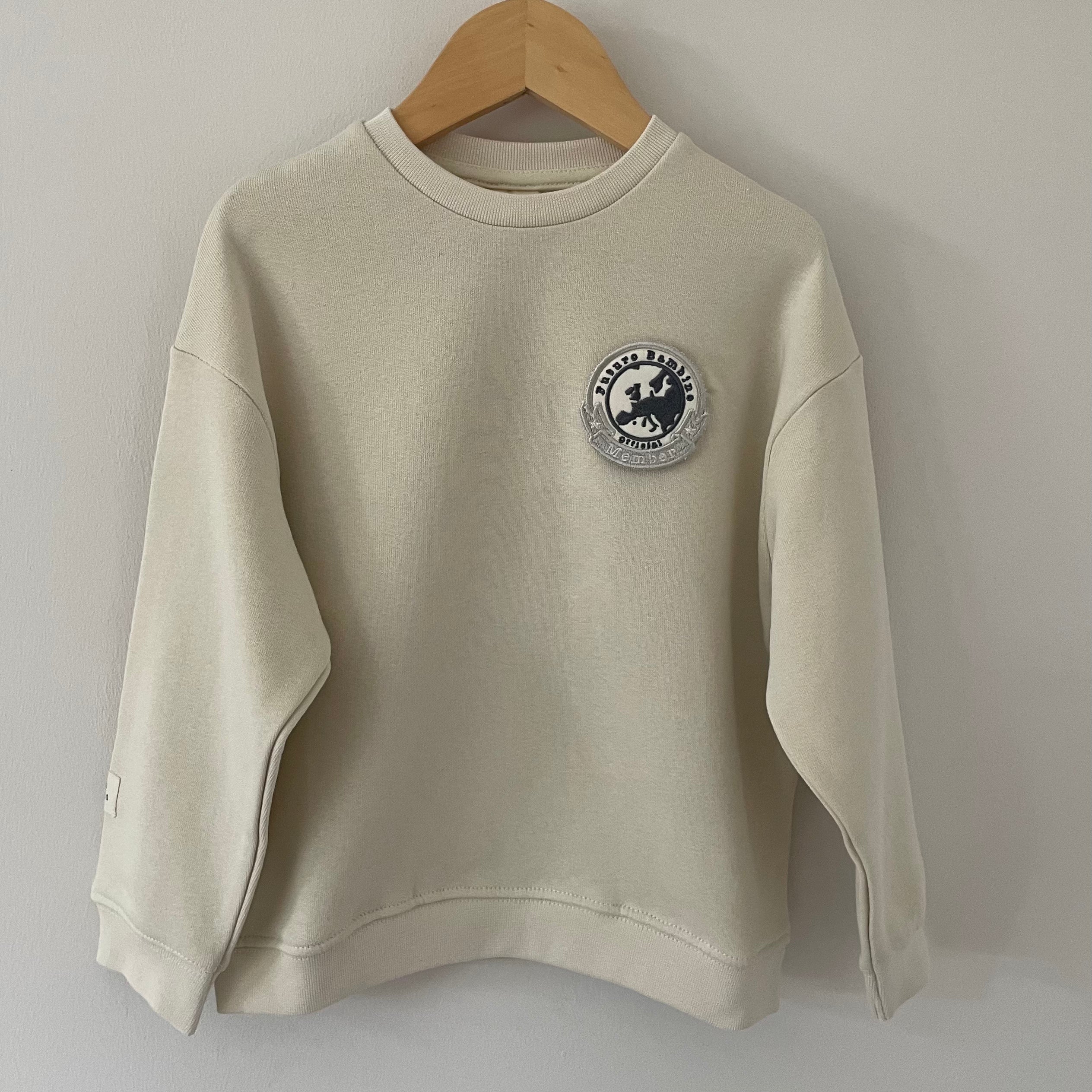 Organic Cotton Patch Sweater Ecru