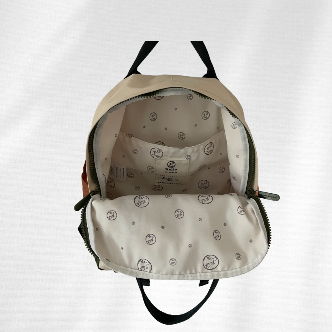 Kids Customisable Sustainable Backpack. Ecru