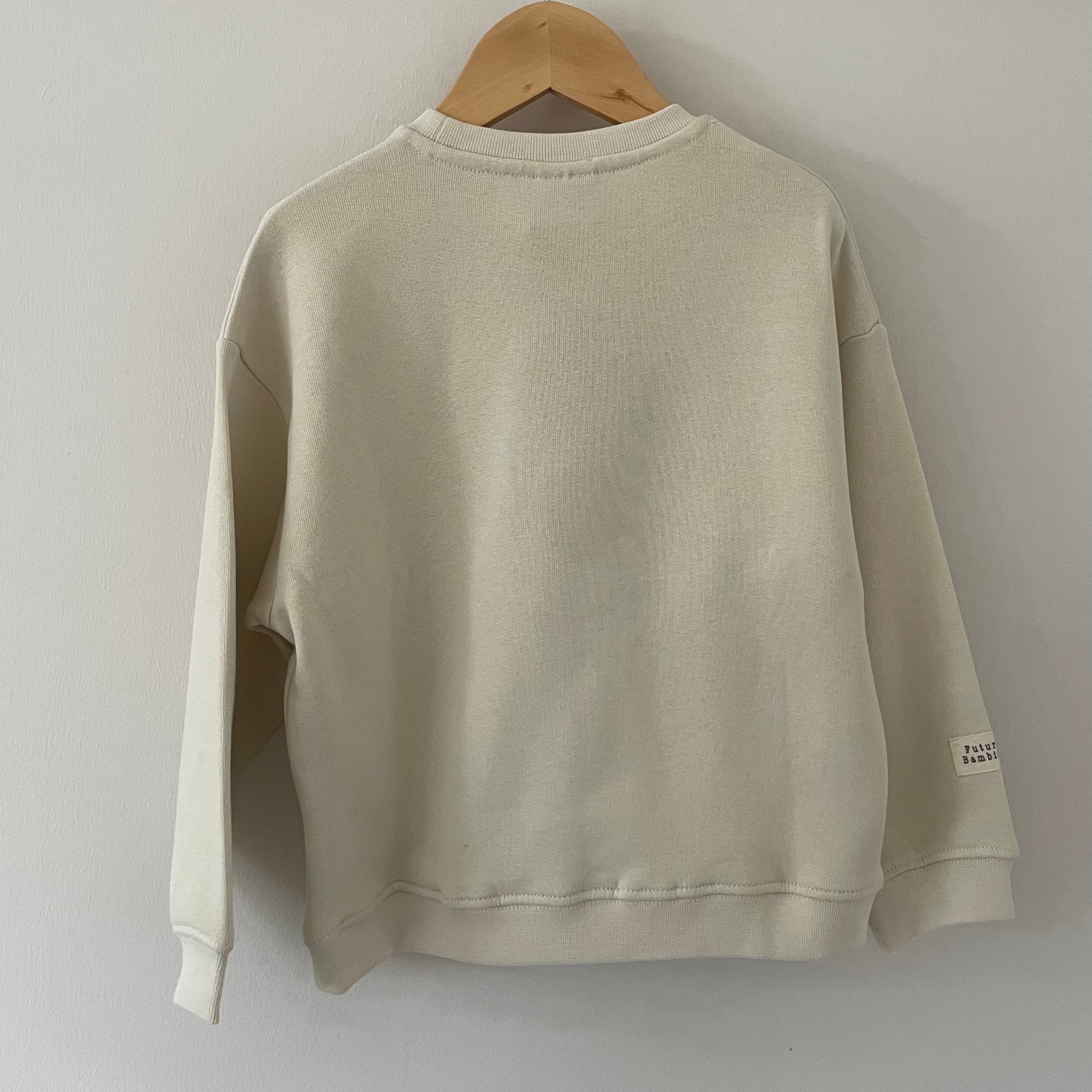 Organic Cotton Patch Sweater Ecru